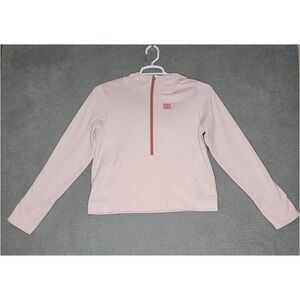 Under Armor Sweatshirt Women's Size Small Pink Loose Pullover Half Zip Long Slee
